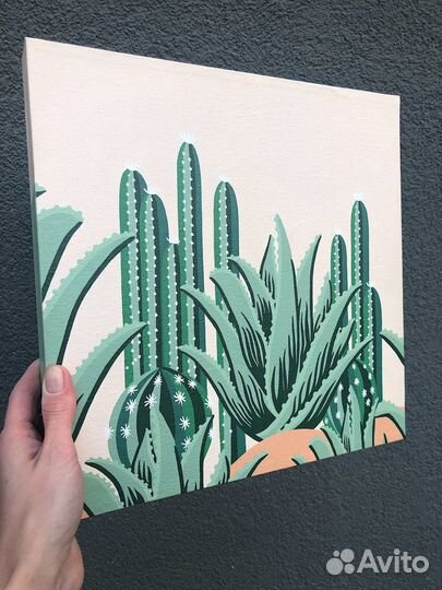 Интерьерная картина акрилом цветы