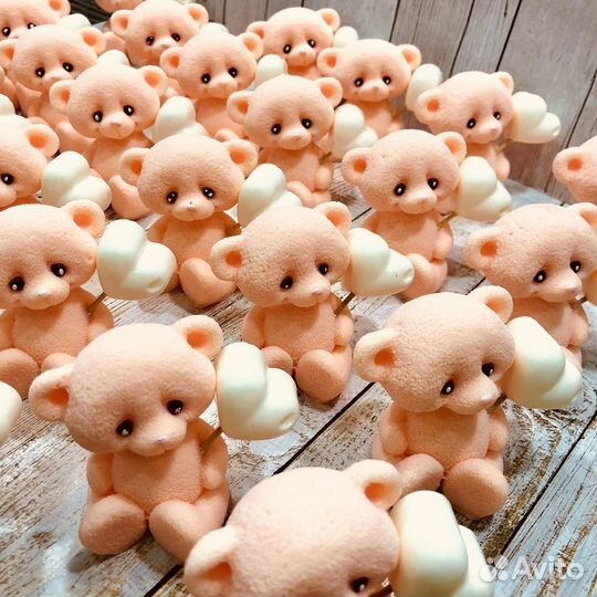 Мыло ручной работы Мишка с сердечком