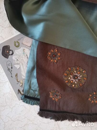 Винтажный шарф шерсть шелк
