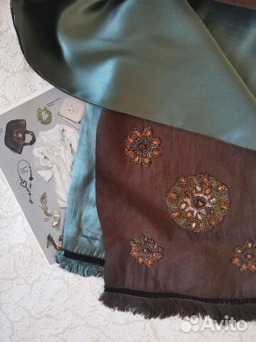 Винтажный шарф шерсть шелк