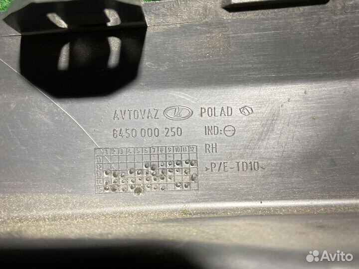 Заглушка бампера правая лада ларгус