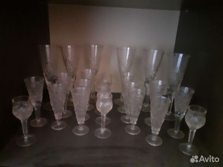 Хрустальные бокалы набор18шт торг