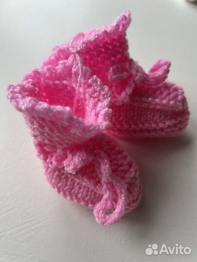 Пинетки теплые вязаные ручная работа