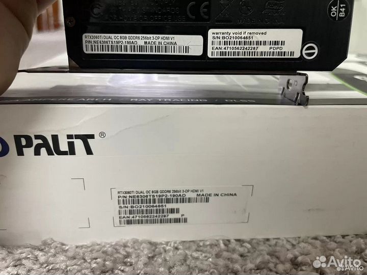 Видеокарта RTX3060ti palit dual oc