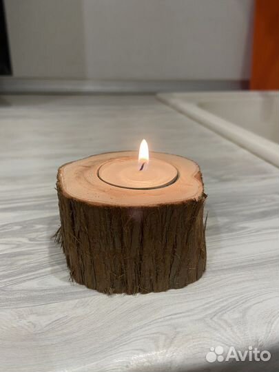 Подсвечник из можжевельника