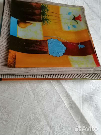 Набор квадратных тарелок, стекло