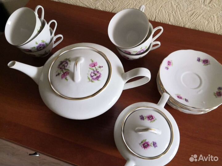 Бокалы, кувшин, Богемия, Чехия, сервиз фарфор