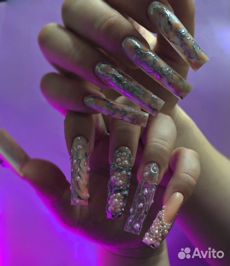 Наращивание ногтей, арт/креативный маникюр
