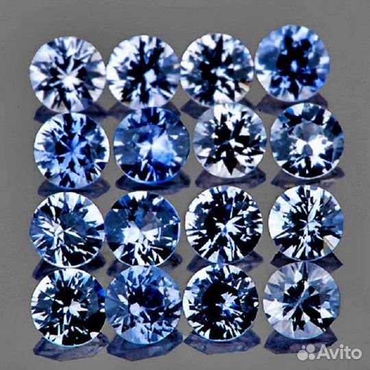 Сапфир натуральный 0,76Ct 2,0мм 20шт VVS Цейлон