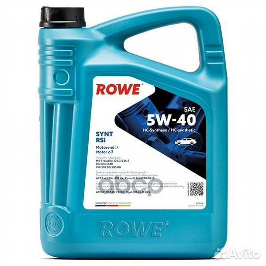 Rowe hightec synt RSi 5W-40 API SN/CF acea A3/B