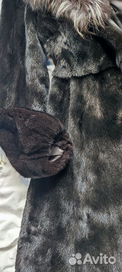 Шуба норковая с чернобуркой 42