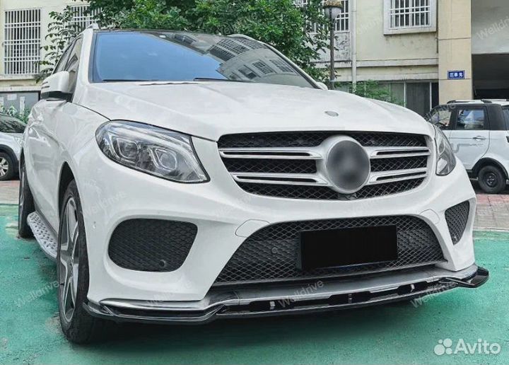 Губа передняя Mercedes W166 C292 AMG черный глянец