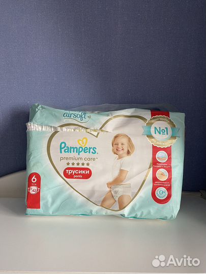 Подгузники-трусики Pampers premium care 6