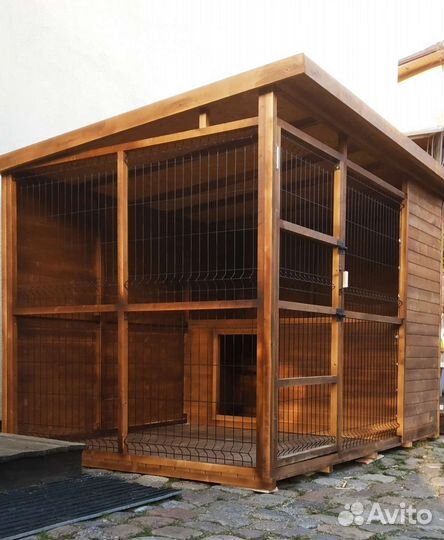Вольер для собаки с утепленной будкой