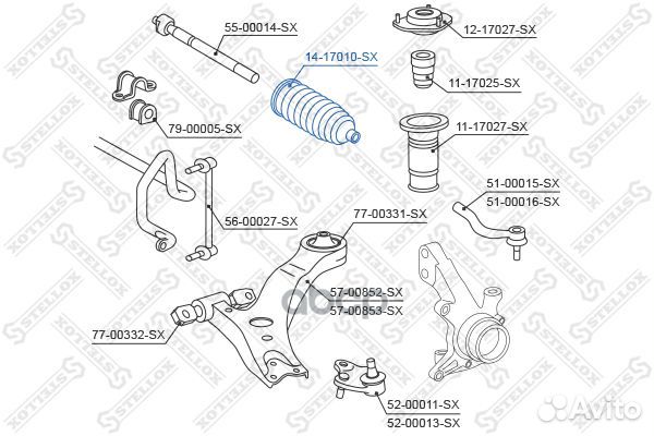 Пыльник рул. рейки Toyota Camry 2.0 16V 1417010SX