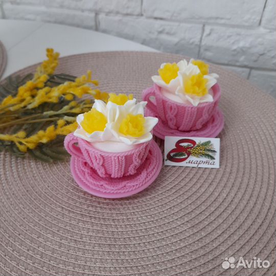 Мыло ручной работы. Тюльпаны. Массажное мыло