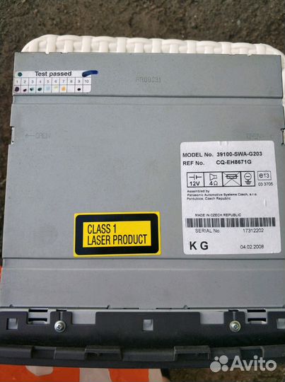 Штатная магнитола Honda CR-V 2008