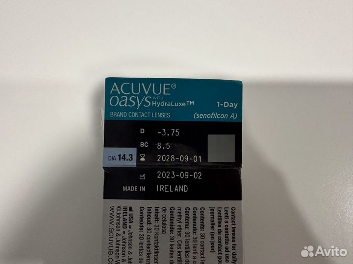 Линзы acuvue oasys однодневные