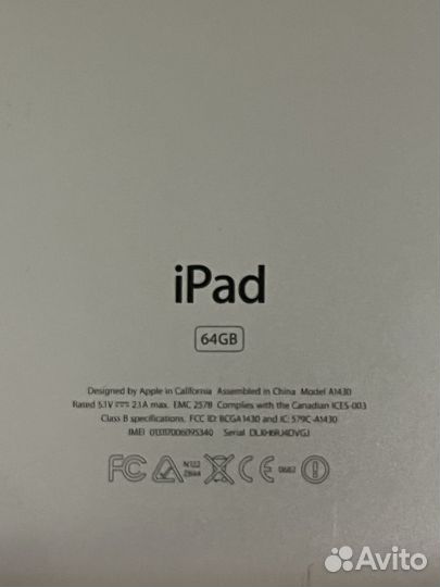 iPad 3 a1430 64gb wifi + cellular