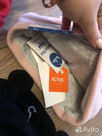 Шапки детские зимние с ушками button blue