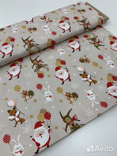 Ткани хлопок.Новогодние принты. Новогодний хлопок