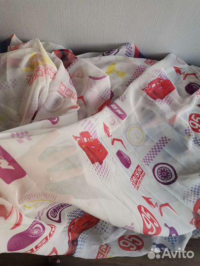 Тюль тачки детские