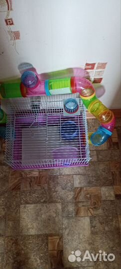 Клетка для хомяка с трубами