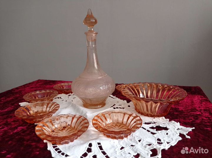 Графины и вазы СССР цветное стекло