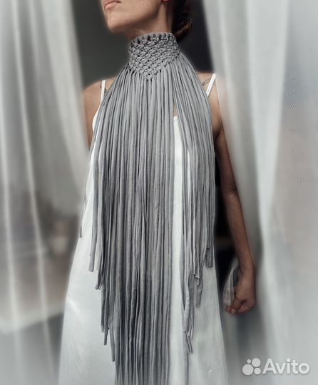 Макраме-колье, украшение на шею