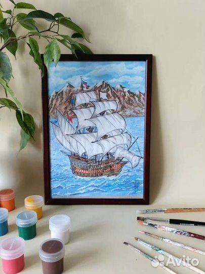 Картина интерьерная 21*30 акварель оригинал