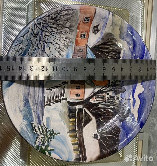 Тарель декоративная на стену,ручная роспись