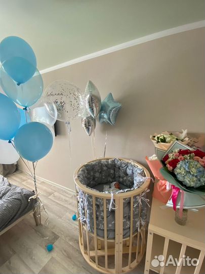 Детская кроватка с маятником круглая бу