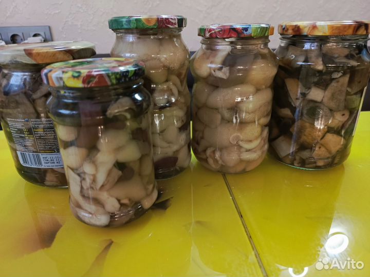 Грибы маслята маринованные, подосиновики, опята