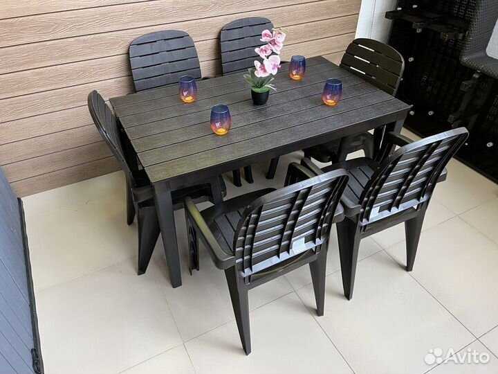 Обеденная группа стол и 6 стульев