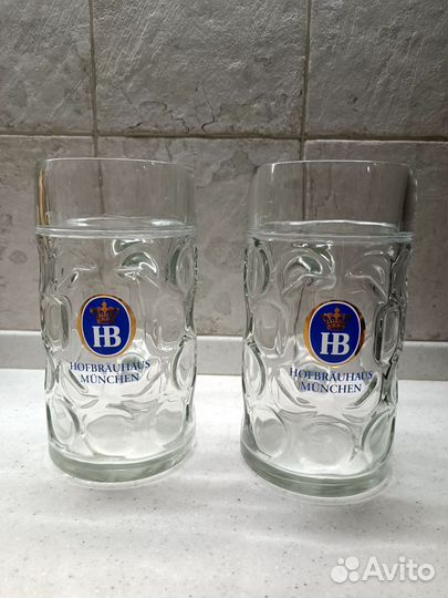 Пивная кружка 1 литр Стекло