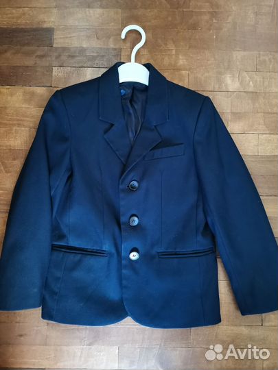 Пиджак для мальчика темно синий 122