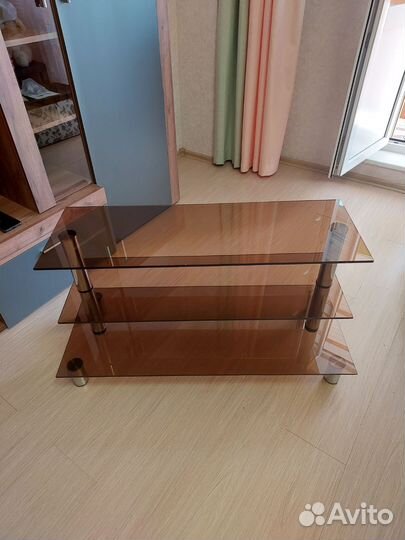 Стеклянная тумба под тв и сервировочный столик