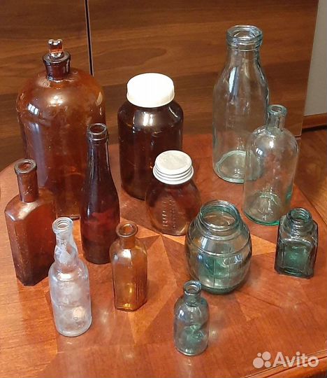 Старые бутылки и банки 1940-1990 годов