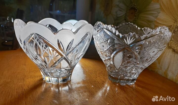 Хрустальная конфетница, ваза, салатник, хрусталь