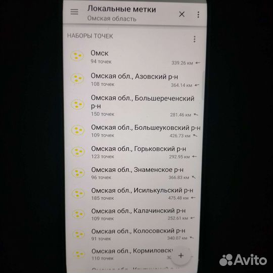 Координаты мест Омской области