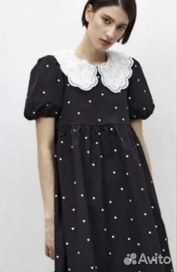 Платье lime с белым воротником L