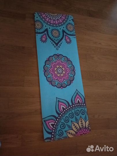 Коврик для йоги антискользящий микрофибра каучук