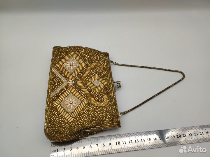 Сумочка клатч текстиль вышивка шелк бисер сер. X