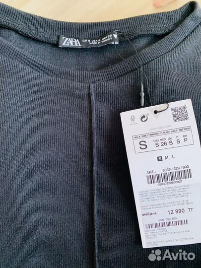 Продам новое черное платье zara, S