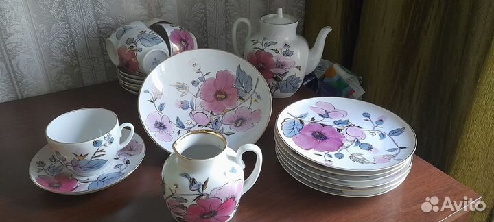Сервиз фарфоровый чайный Розовая ветка лфз