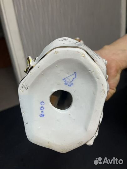 Статуэтка фарфор ссср,аист,лягушка