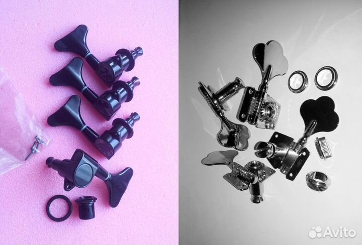 Для Баса: гриф, колки, струны, порожек, бридж