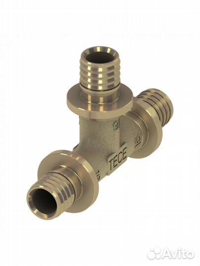 Tece 760509. Тройник 90* редукционный 20х16х20, латунь