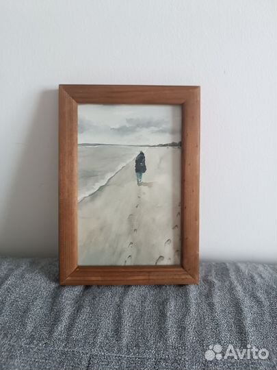 Картина в раме акварель миниатюра