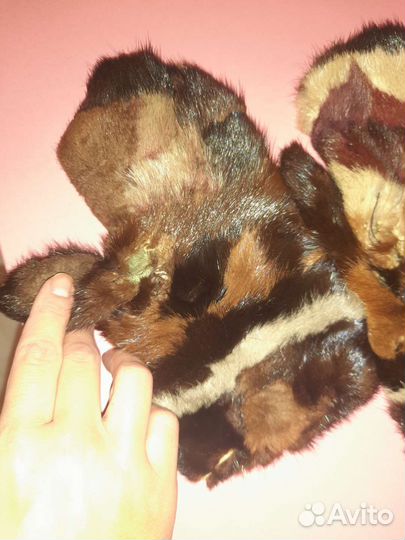 Варежки норковые женские